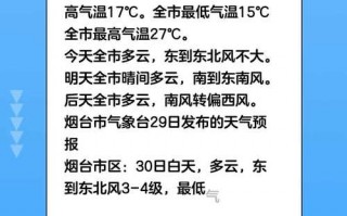 烟台天气预报30天，烟台天气预报30天查询结果？