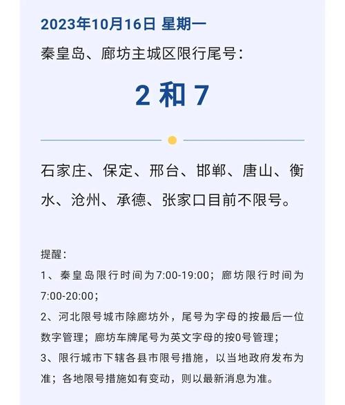 秦皇岛限号官方通知,秦皇岛限号官方通知查询-第3张图片-巾百福 秦皇岛限号官方通知,秦皇岛限号官方通知查询-第3张图片-巾百福
