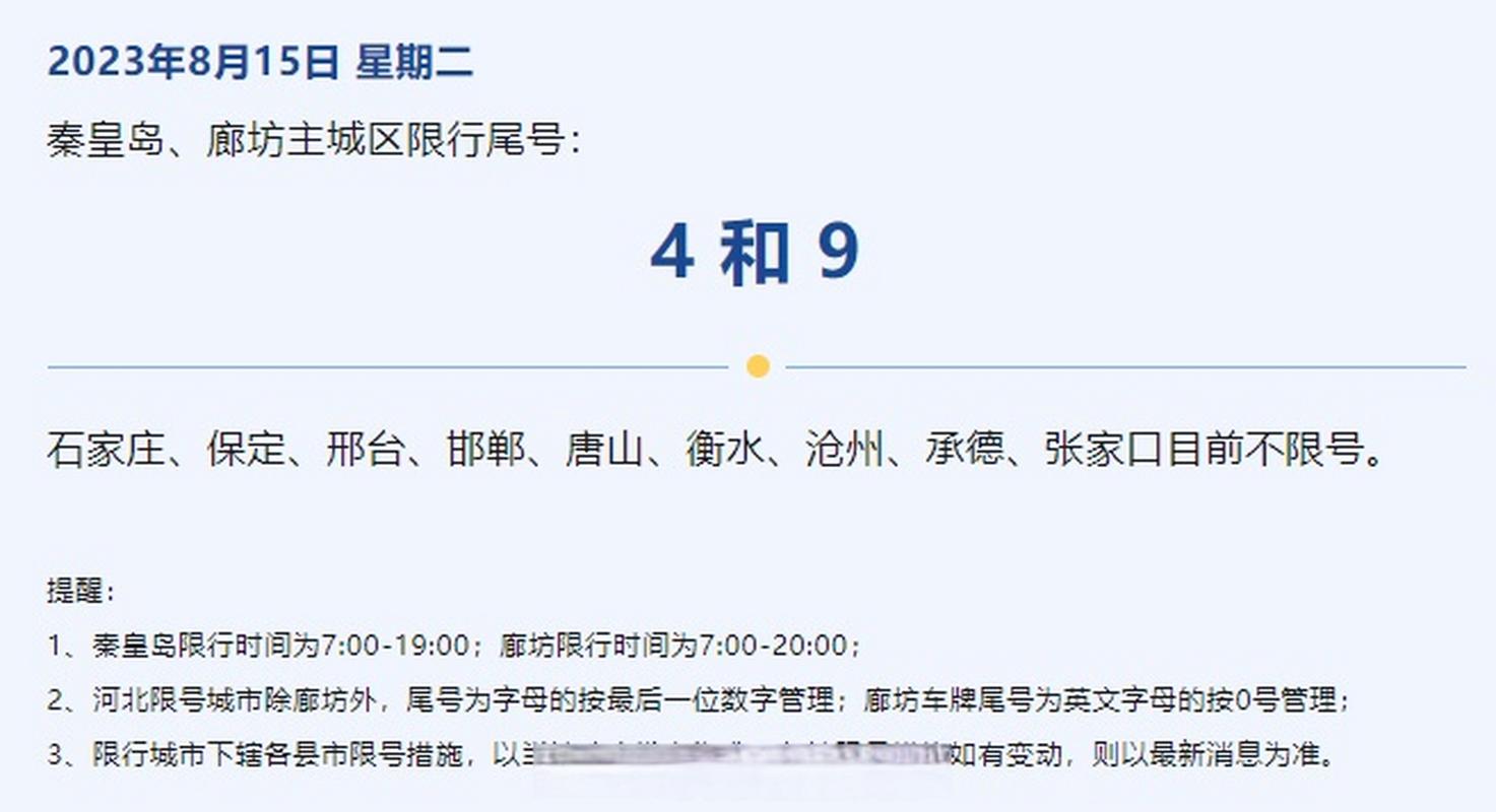 秦皇岛限号官方通知,秦皇岛限号官方通知查询-第5张图片-巾百福 秦皇岛限号官方通知,秦皇岛限号官方通知查询-第5张图片-巾百福