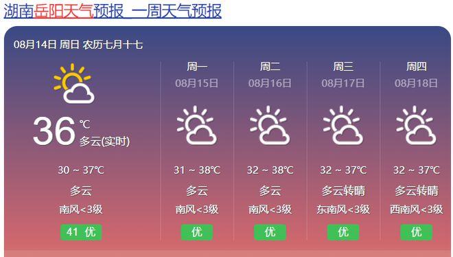 湖南岳阳天气预报，湖南岳阳天气预报15天准确率？-第1张图片-巾百福