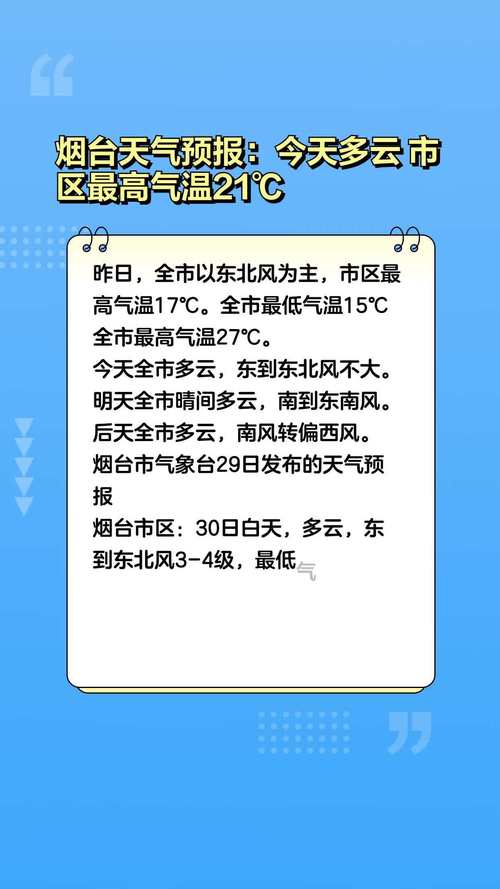 烟台天气预报30天,烟台天气预报30天查询结果?-第1张图片-巾百福 烟台天气预报30天,烟台天气预报30天查询结果?-第1张图片-巾百福