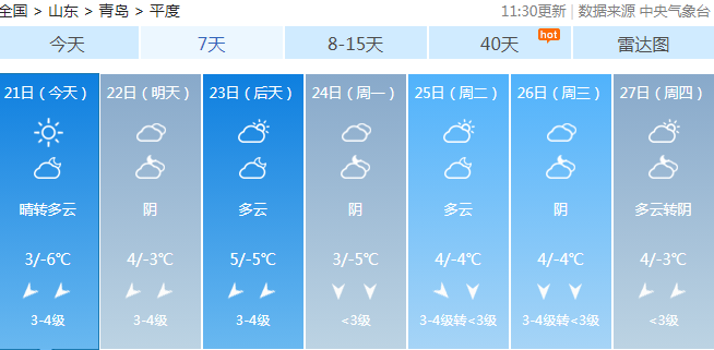 青岛天气三天预报，山东青岛三天天气预报-第1张图片-巾百福